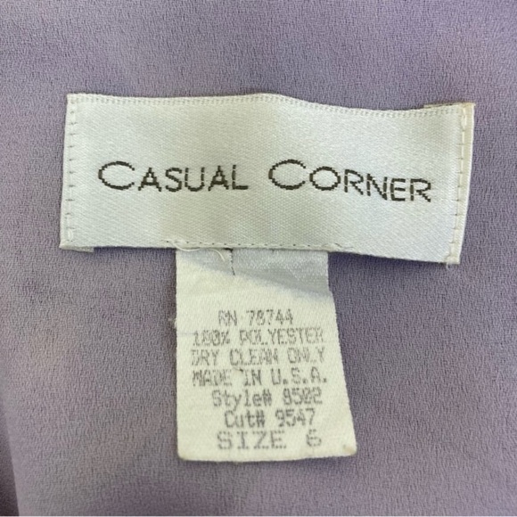 Vintage 90s Casual Corner Lavender Maxi Dress with Tie Blossom Print Modest Sz 6 - Picture 15 of 15